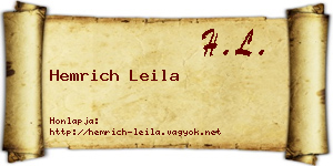 Hemrich Leila névjegykártya